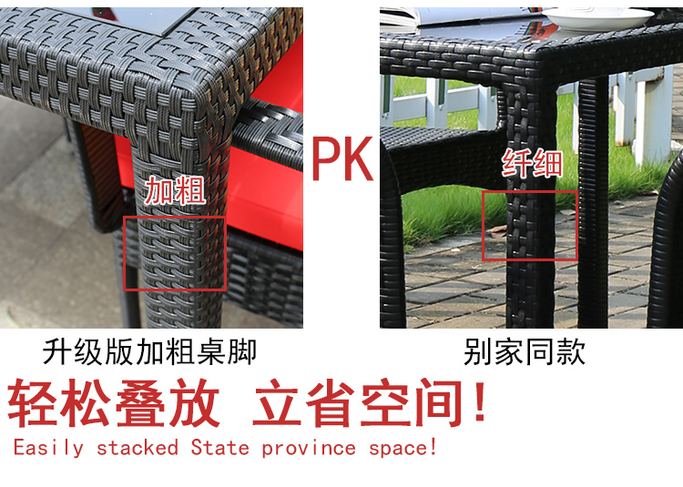 Đồ gỗ ngoài trời vườn mây bàn ghế wrought sắt ban công bàn và ghế vườn mây ghế ba hoặc năm bộ bàn ghế kit kết hợp bộ bàn ghế ban công