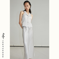 ROOMCARDS independent designer brand silver Japanese acetic acid flax retro suit waist waistcoat