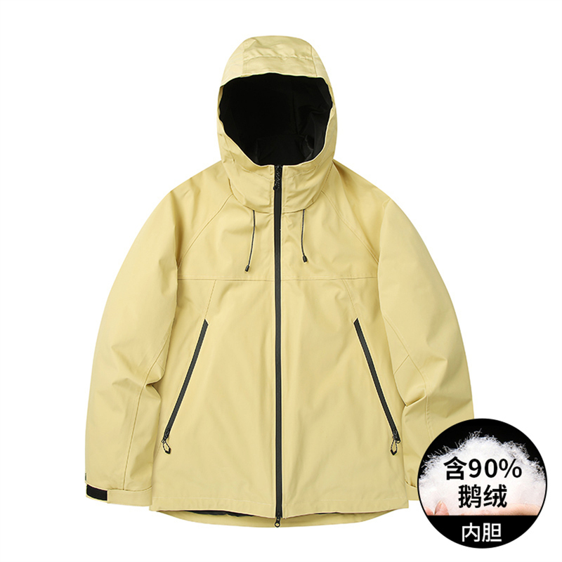 Tn Hm Outdoor Three-In-One down Jacket for Men and Women with Detachable Goose down Liner, Three-Proof Ski and Mountaineering Jacket for Women