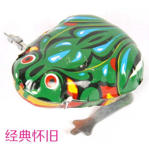 Baby clockwork toys after 80 nostalgic hair chain green iron frog 1-2-3 years old children's educational toys