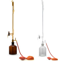 Fully automatic burette 10 25 50ml transparent brown glass valve tetrafluoro valve glass burette with ticket