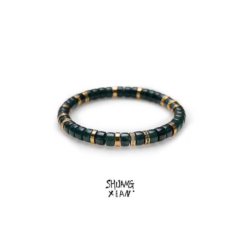Shangxian Guatemalan Jade Bracelet | Morandi | Niche High-End Blue Water Grade Bracelet 520 Gift