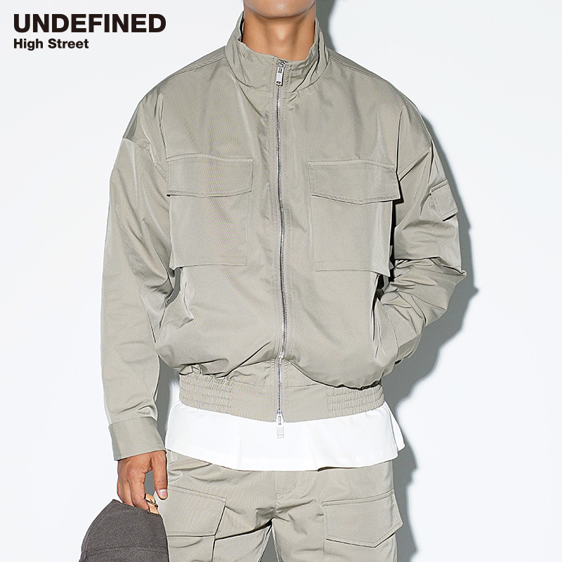 Unedfined Spring New High Street Fashion Stand Collar Loose Multi-Pocket Design Silhouette Windproof Trendy Jacket