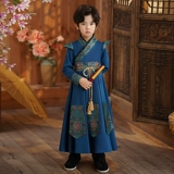 Зимнее ханьфу для мальчиков, детский пуховик, китайский стиль, увеличенная толщина