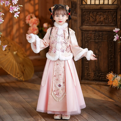 Зимнее демисезонное детское элитное флисовое ханьфу, китайский стиль, подходит для подростков