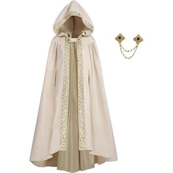 Medieval Hooded Cloak Cape Coat Robe Cosplay Props Npc Costume Viking Nordic Retro for Men and Women