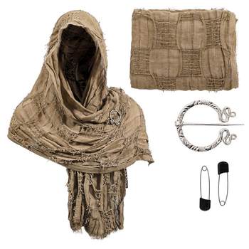 Distressed, Worn-Out Wasteland Style Desert Scarf, Cape, Shawl, Cloak, Headscarf, Ruins Cosplay, Medieval