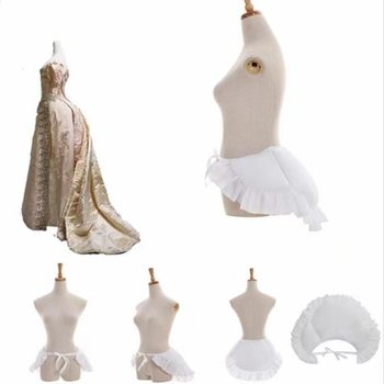 Victorian Bustle Pad Petticoat with Ruffles, Retro Nordic Cosplay Prop