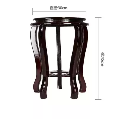 Wooden tray bracket round base wooden flower pot fish tank bonsai flower stand tray stone high wooden support bottom frame