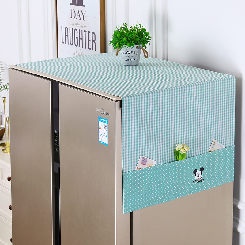 Modern minimalist refrigerator dust cover cover cloth double door top cloth protective sleeve washing machine roller universal cloth art cover towels