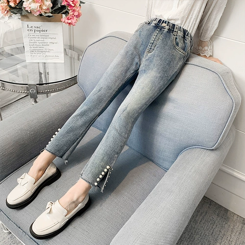 Джинсы, осенние штаны, эластичные штаны-клёш, осеннее термобелье, коллекция 2021, подходит для подростков