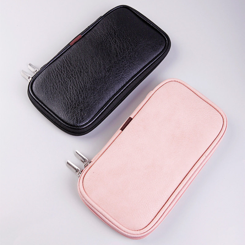 High-grade PU soft leather 8-hole makeup brush storage bag Portable zipper makeup tool makeup brush bag