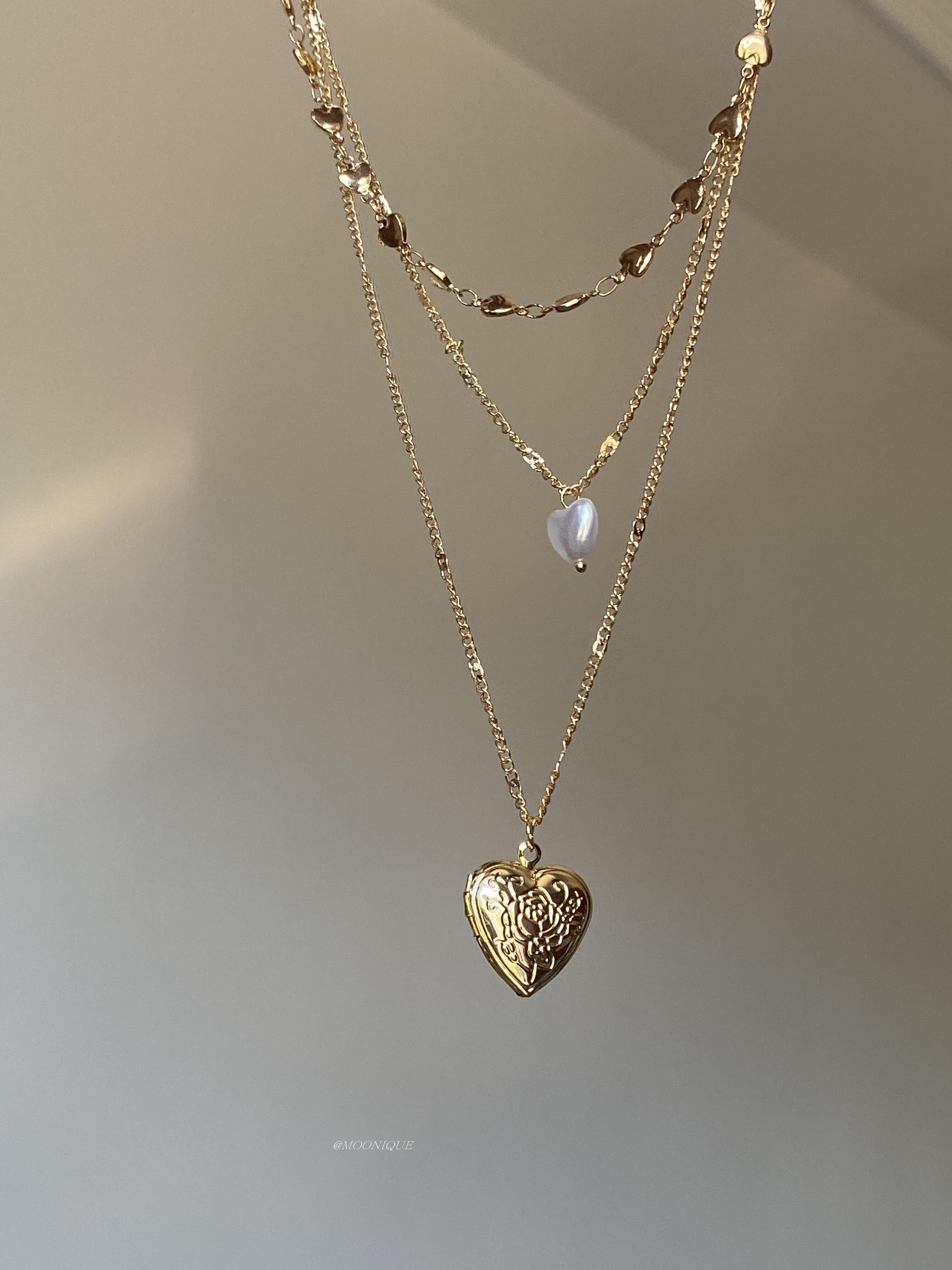 2-Layer Heart Locket Necklace with Openable Pendant - Taobao product photo 6