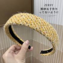 Plush hair band woolen cloth headband press hair wide edge n