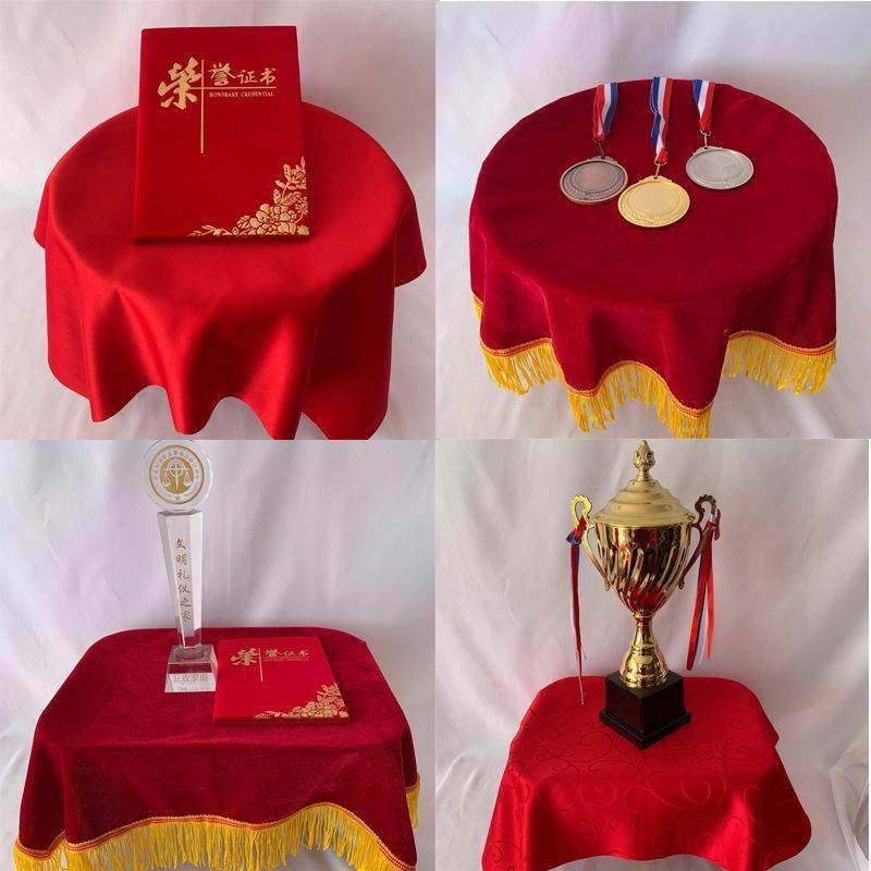 School awards tray cloth red cloth fannel annul meting op
