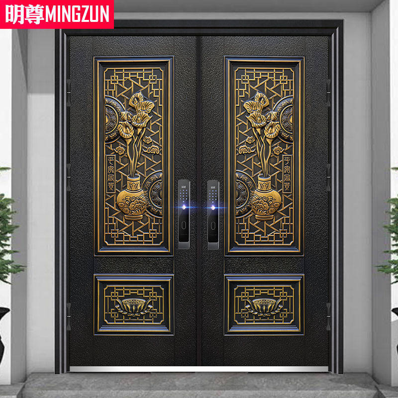 Mingzun gate double door villa gate village double open door double open rural courtyard door four open home custom door