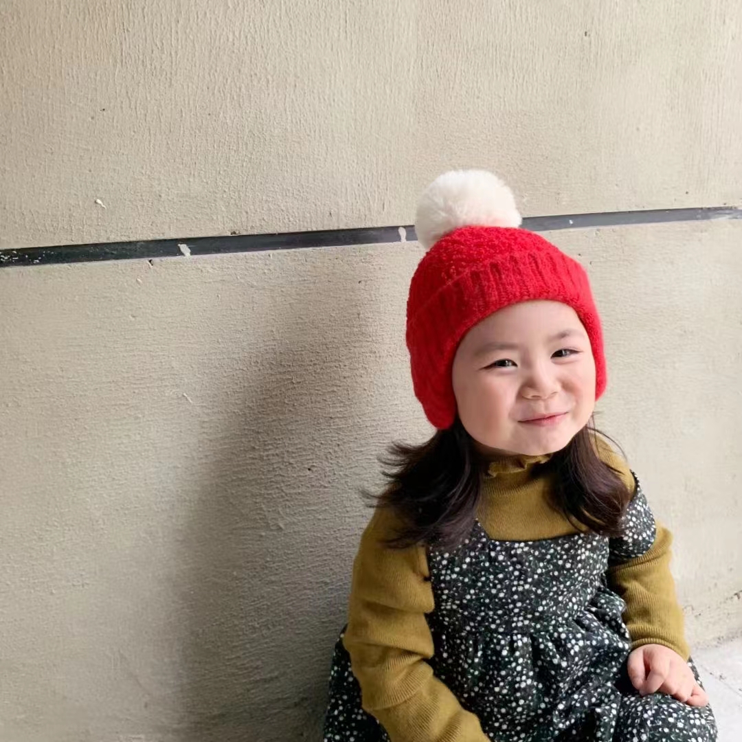 Children Unisex Cute Simple Style Solid Color Wool Cap display picture 3
