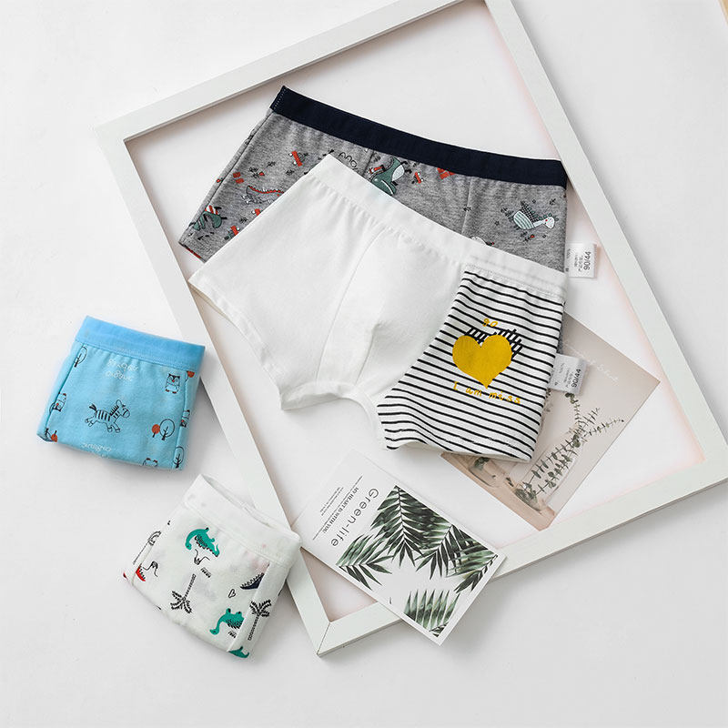 Boys' underwear, children's boxer pants, cotton children's 5 boxer pants, 3 years old, 4 babies, 2 do not clip pp children's cotton shorts