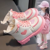 Martens, демисезонные детские флисовые короткие сапоги для принцессы, в западном стиле, подходит для подростков