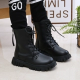 Martens, зимние утепленные детские удерживающие тепло короткие сапоги в английском стиле, в британском стиле