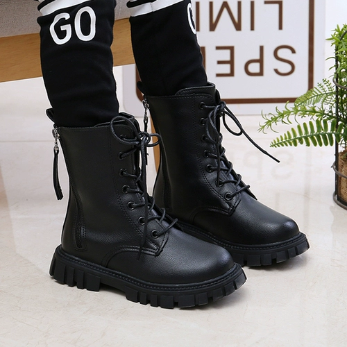 Martens, зимние утепленные детские удерживающие тепло короткие сапоги в английском стиле, в британском стиле