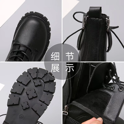 Martens, зимние утепленные детские удерживающие тепло короткие сапоги в английском стиле, в британском стиле