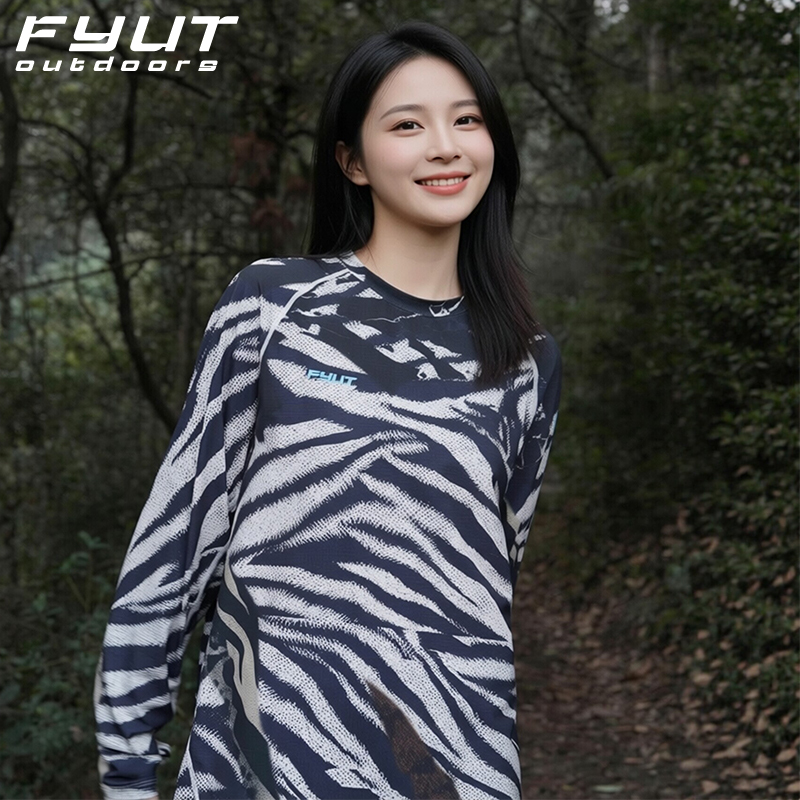 Fyut American Hot Girl Style Zebra Print Long-Sleeved Quick-Drying T-Shirt for Women, Design-Focused Outdoor Sports Top, Unisex Fyut American Hot Girl Style Zebra Print Long-Sleeved Quick-Drying T-Shirt for Women, Design-Focused Outdoor Sports Top, Unisex