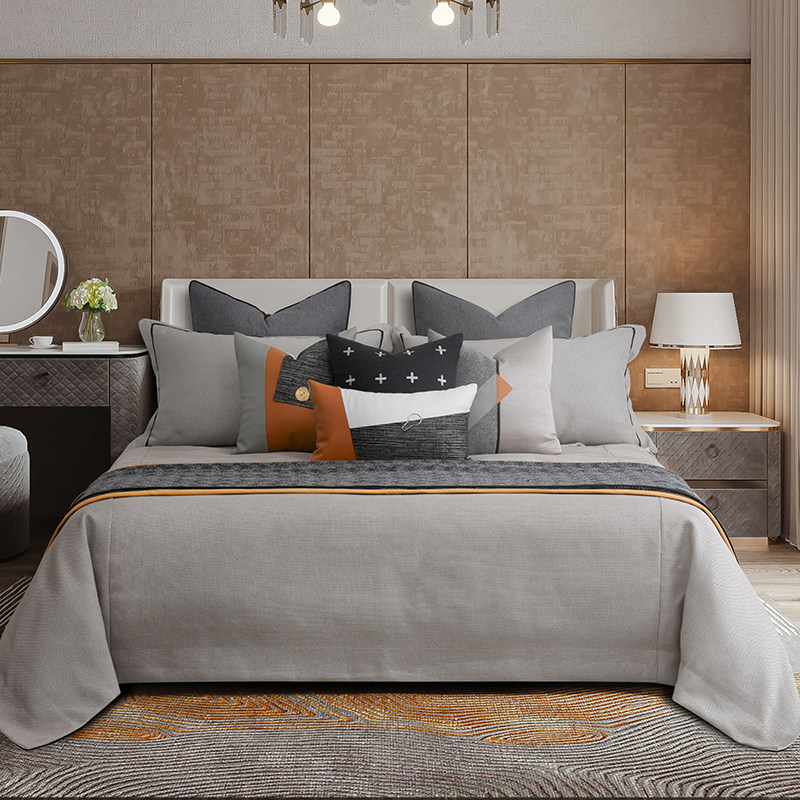 Li's Home Pavilion soft decoration design 2021 new matching multi-piece modern light luxury fashion model bedding