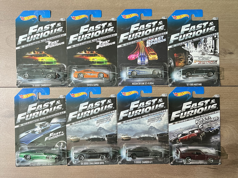 Hot Wheels Fast and Furious Gtr R34 Supra Mustang Challenger Paul