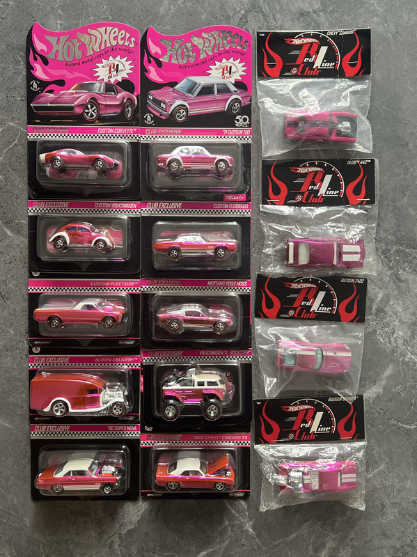 3.4 Hot Wheels Rlc Pink Party Pink Party Exhibition Display Cards in Bag Packaging 3.4 Hot Wheels Rlc Pink Party Pink Party Exhibition Display Cards in Bag Packaging