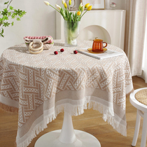 Superior sensibility light tablecloth small round table cloth desk birthday photo Nordic retro network red in 2021