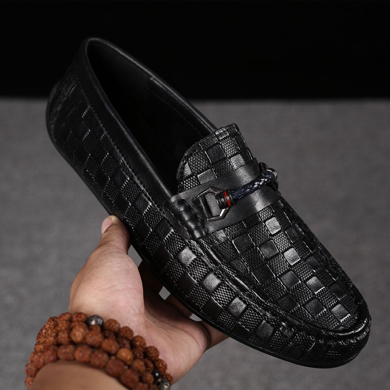 European station beanie shoes men's leather 2021 new autumn men's shoes business men's casual breathable slip-on leather shoes