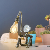 Creative Hose Loft Love Dison Bulb American Industrial Wind Book Room Bedroom Balcony Decorative iron Tube table lamp