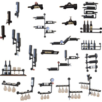 American industrial wind retro water pipe rack iron wine decoration wine rack wall hanging cup holder upside down