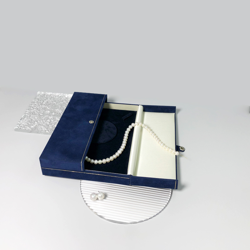 Japanese-Made High-End Large Necklace Box Set, 2/3-Piece Jewelry Box Set, Square Pu