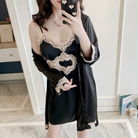 Пижама, черный банный халат