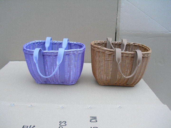 Woven egg storage basket fruit blue vegetable basket shopping bag hand flower basket pet basket picnic cleaning blue basket