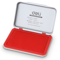 Deli red ink pad 9891 water-based second-drying ink pad stamping pad office financial supplies metal shell red