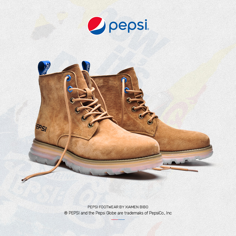 Pepsi Boots Men Winter New Martin Boots Man's Fur Cotton Cotton Shoes Snow Boots