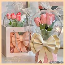 Tulip Hug Hug Popo Ball Handmade Diy Bouquet Material Bag Acrylic Ball Hood Finished Delivery Friend Gift