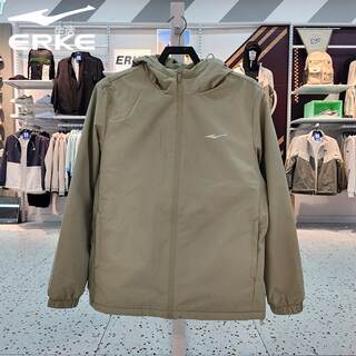 Hongxing erke men's casual hooded thick windbreaker