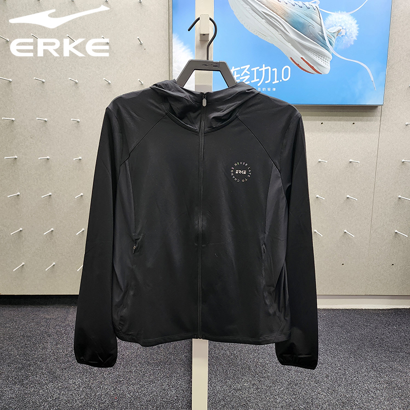 Hongxing Erke 2026 Summer Breathable Ice-Feel Sports Jacket Women's Quick-Drying Hooded Sun Protection Clothing 12226201078 Hongxing Erke 2026 Summer Breathable Ice-Feel Sports Jacket Women's Quick-Drying Hooded Sun Protection Clothing 12226201078