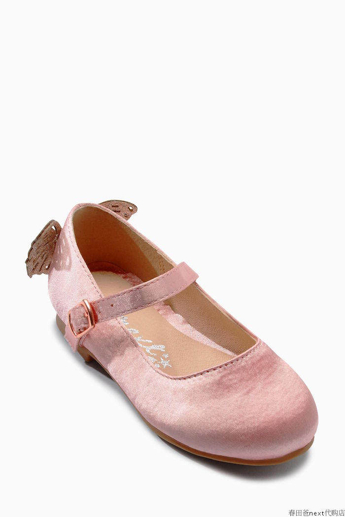 Spot children's clothing NEXT17 spring new girls' pink butterfly wings flat shoes - Taobao