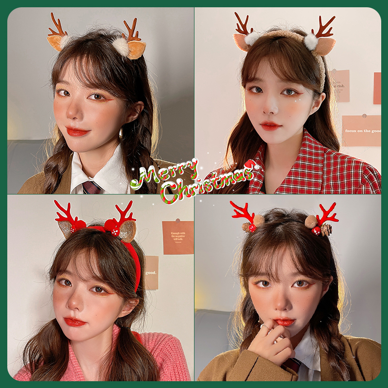 Christmas Hair Stirrup Hair Stirrup Corner Deer Corner Photo Side Snowman Jay Christmas Old Girl Side Clip Elk Deer Hair Clip