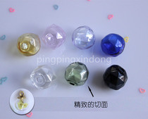 Multiple cut ball color one hole hollow glass ball handmade diy necklace bracelet accessories