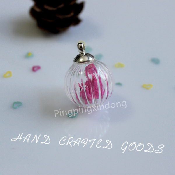 Striped ball on the new 16 25mm paired with hanging hat accessories necklace bottle clear with single hole ear Globe creative ornament