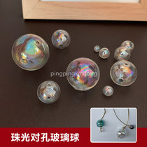 DIY jewelry accessories double hole round glass ball earrings pendant High Borosilicate quality manufacturer Customized
