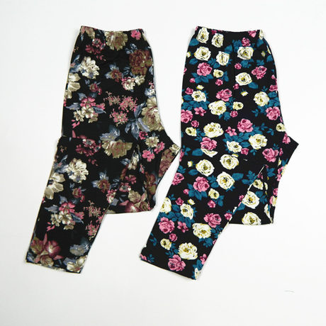 东北花秋裤莫代尔花型长裤农村新款老年柔软绒裤妈妈款舒适大码