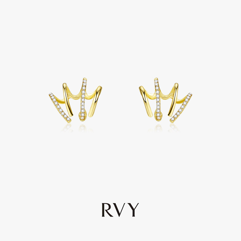 Hong Kong (designer) RVY 2021 new Korean net red simple earrings temperament earrings high-end earrings trend