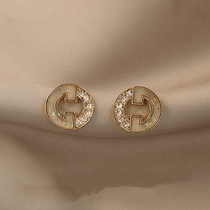 Hong Kong (designer) RVY 2021 new double C earnail mesh red temperament Korean earring minimalist earrings